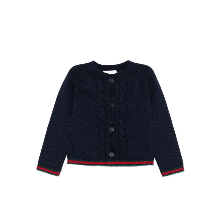 GUCCI KIDS Baby Long Sleeves Cardigan Wool Plain Stretch Wool