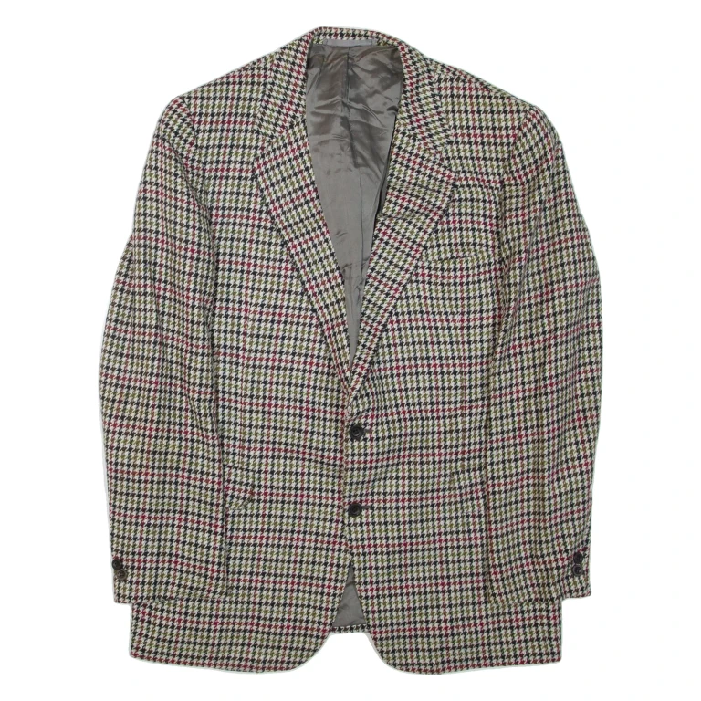 Mens Blazer Jacket Grey Houndstooth XL