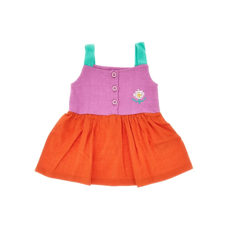 BOBO CHOSES Cotton mini dress with Color Block motif Kids 6M