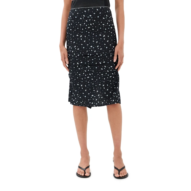 Meryll Rogge Side Drape Slip Skirt Black/White 36