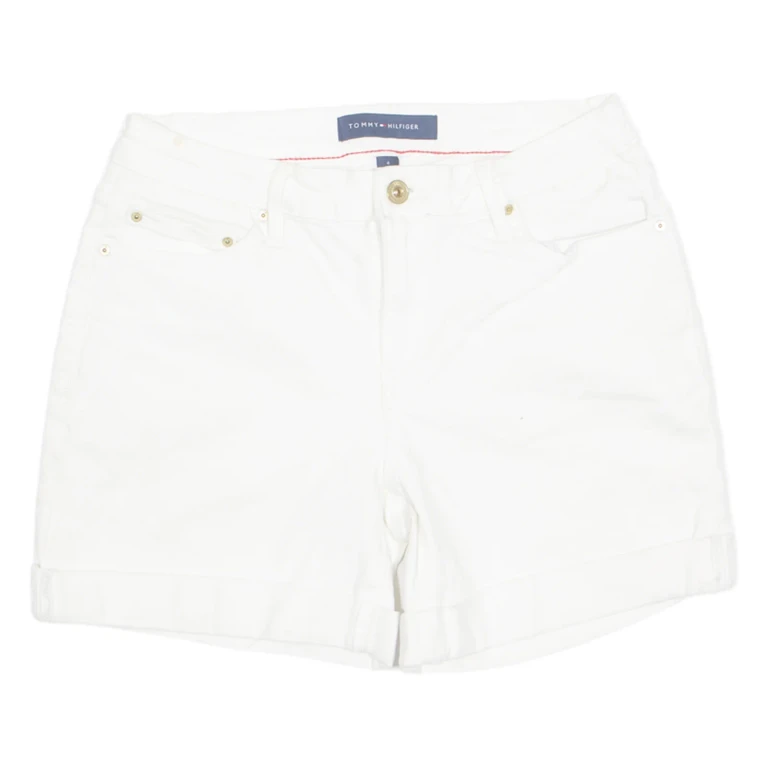 TOMMY HILFIGER Turn Up Womens Denim Shorts White S W27