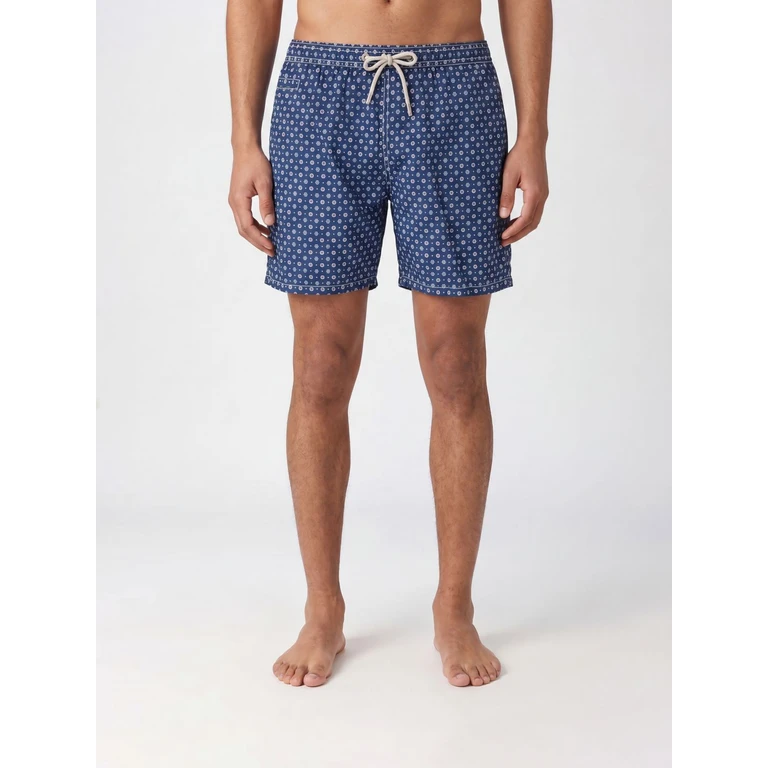 Graphic Print Swim Shorts with Drawstring Waist (LIG000300684L)