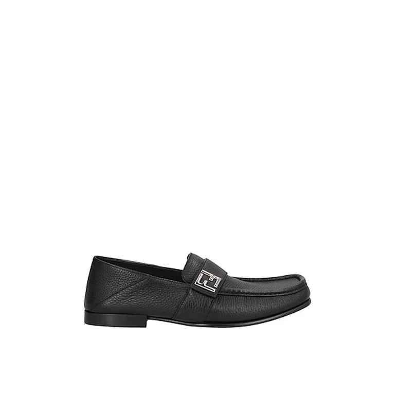 Fendi Black Calfskin Slip-On Loafers - Men