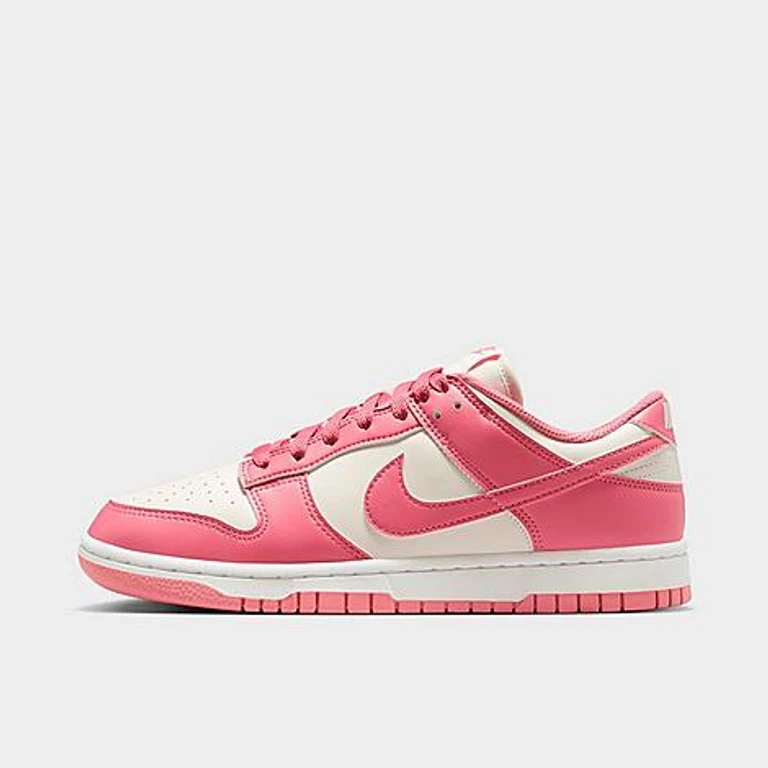 Nike Women's Dunk Low Casual Shoes in Sail/White/Peony Size: 5.0