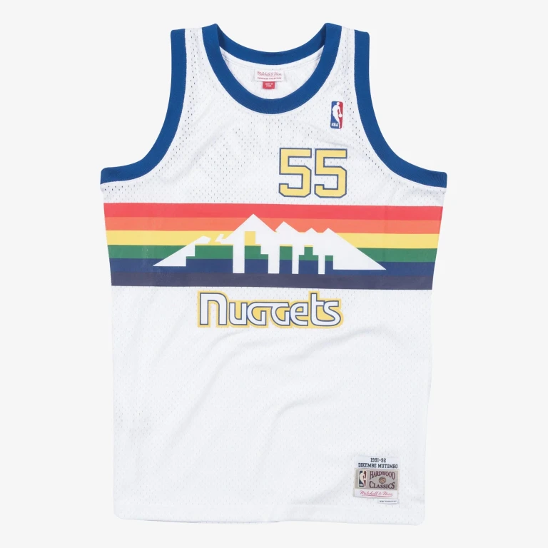 Men's Cream Swingman Jersey Nuggets 1991 Dikembe Mutombo Jerseys