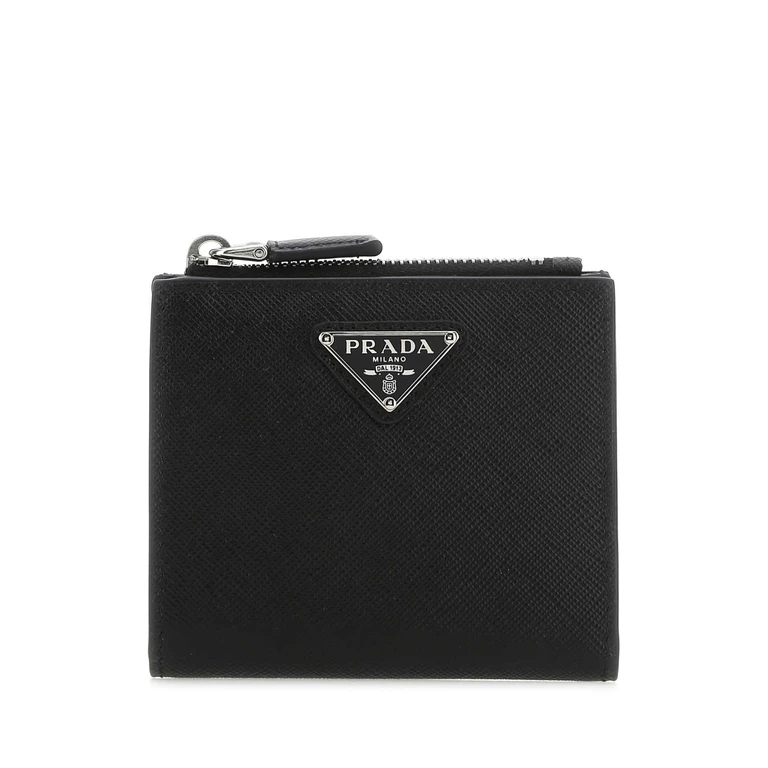 Prada Black Leather Wallet F0002 Vitello Portafogli - Men