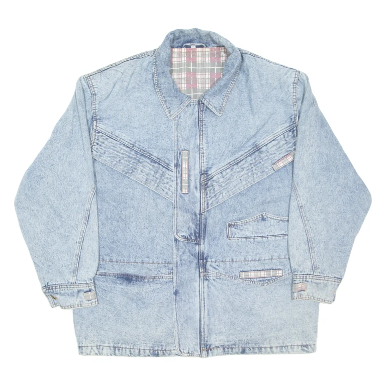 Mens Blanket Lined Denim Jacket Blue L