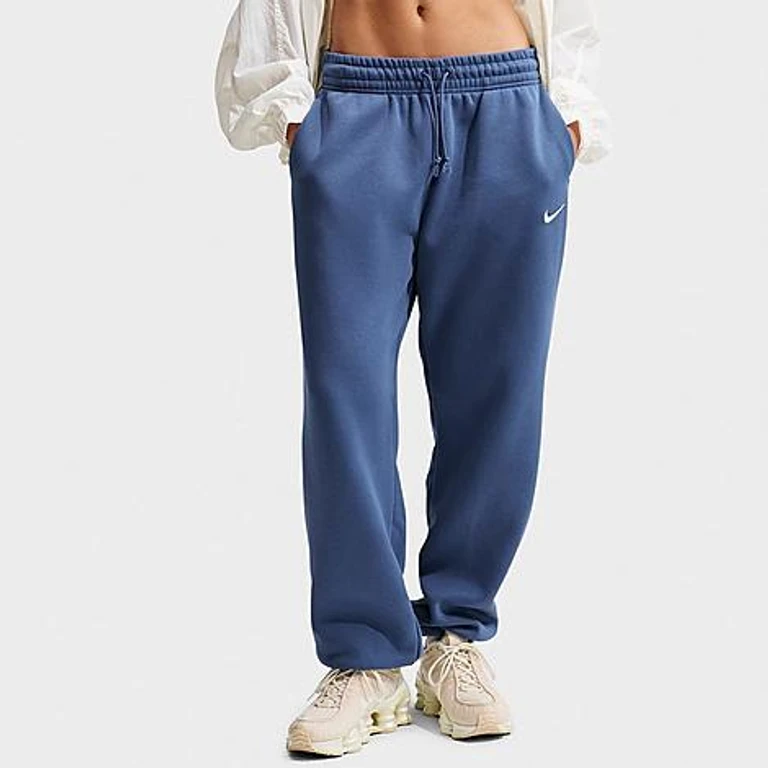 Nike Women's Sportswear Phoenix Fleece Oversized High-Waisted Jogger Pants in Mystic Navy/Sail Size: XXS