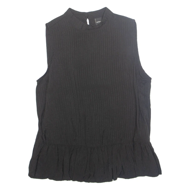 ZEBRA Womens Top Black Sleeveless XS