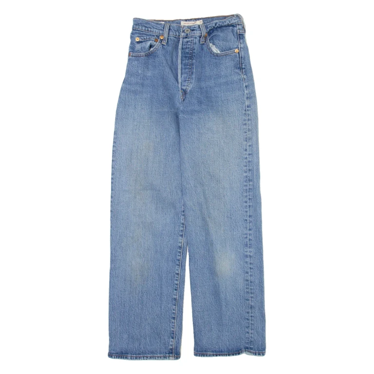 LEVI'S Ribcage Straight Big E Womens Jeans Blue Straight W22 L27