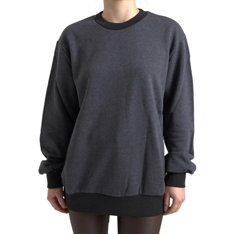 Dolce & Gabbana Dark Gray Cotton Crew Neck Pullover Sweater Viscose Nylon Clothing - Women