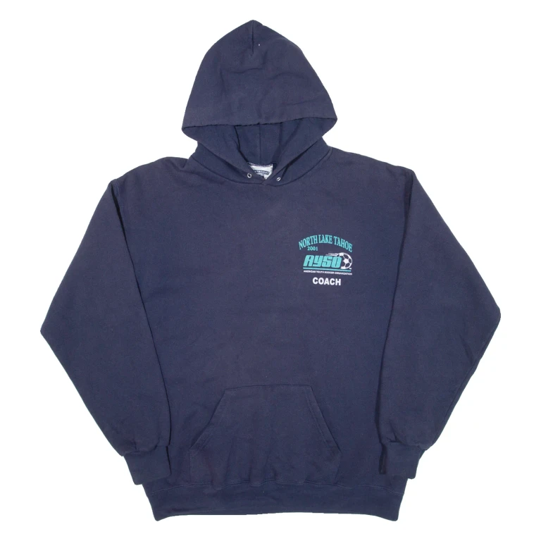 LEE North Lake Tahoe 2001 Mens Blue Hoodie USA L