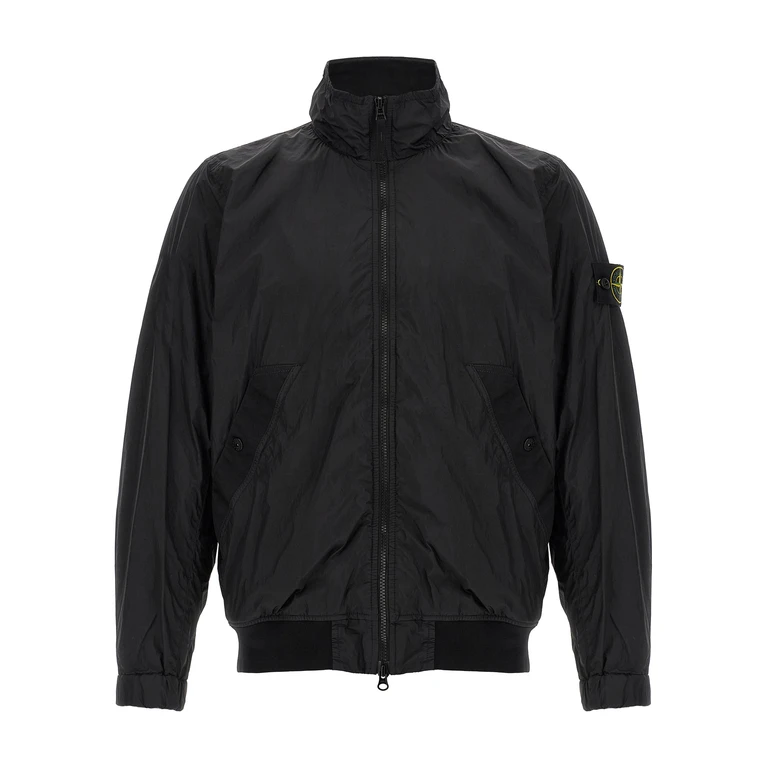 Stone Island Black Polyamide Full-Length Jacket Clothing - Men