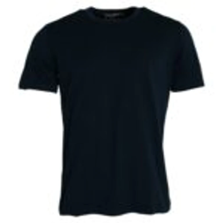 Dolce & Gabbana Dark Blue Cotton Round Neck Short Sleeves T-Shirt - Men