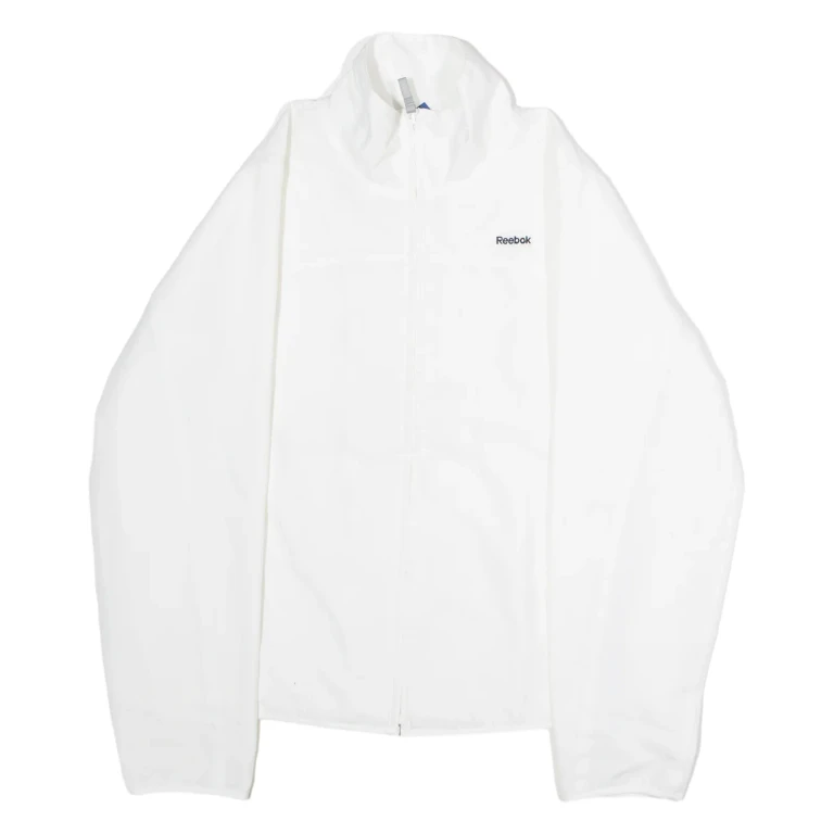 REEBOK Womens Windbreaker Jacket White UK 14