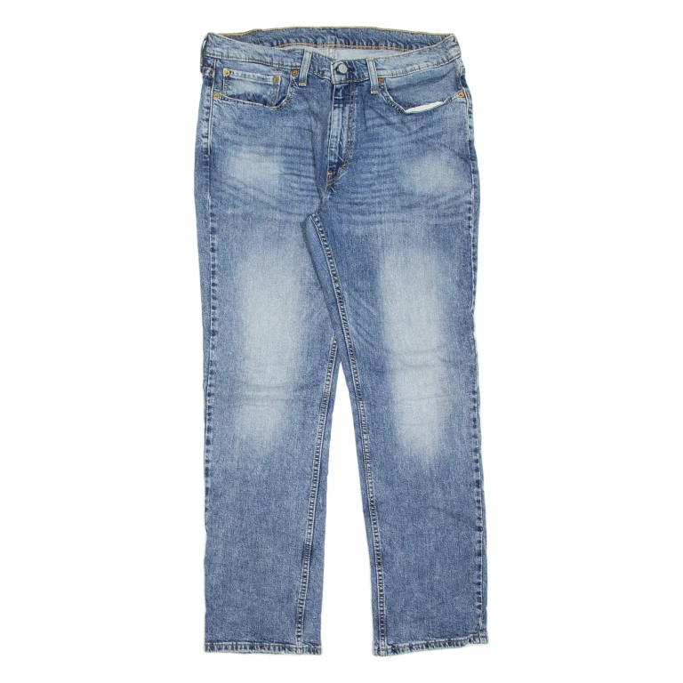 LEVI'S 514 Jeans Mens Blue Regular Straight Stone Wash W36 L32
