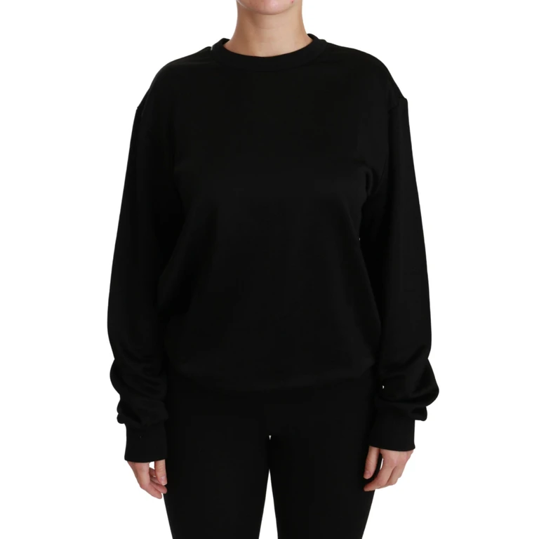 Dolce & Gabbana Black Cotton Crewneck Pullover Sweater Clothing - Women