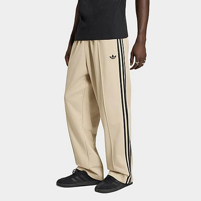 adidas Men's Originals adicolor Baggy Track Pants in Stone Khaki Size: XS