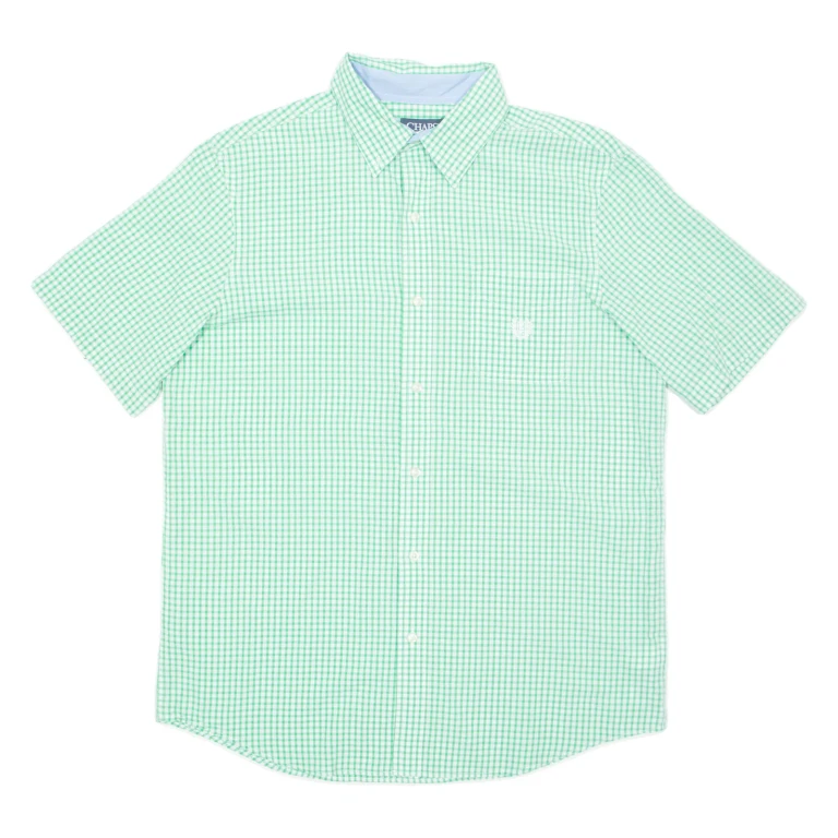 CHAPS Mens Shirt Green Check L