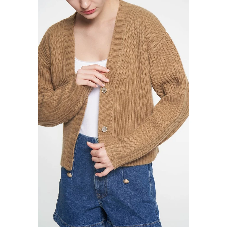 Cardigan C18 Flora Camel