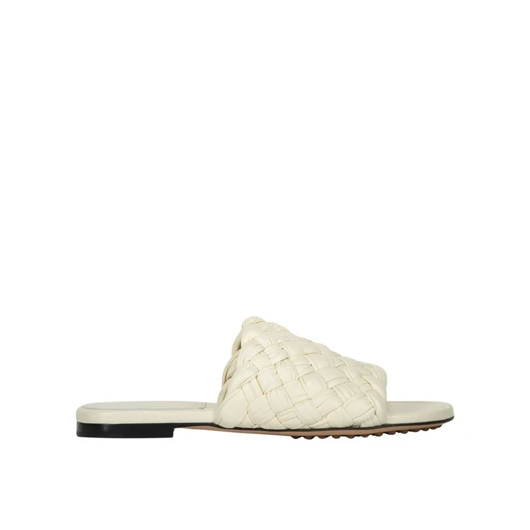 Bottega Veneta White Lamb Leather Mules - Women
