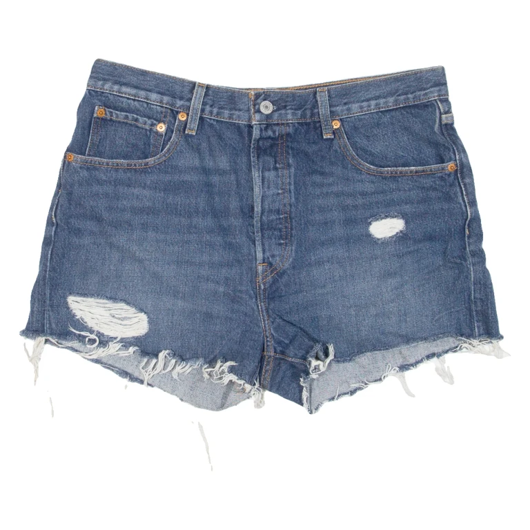 LEVI'S 501 BIG E Womens Denim Shorts Blue L W33