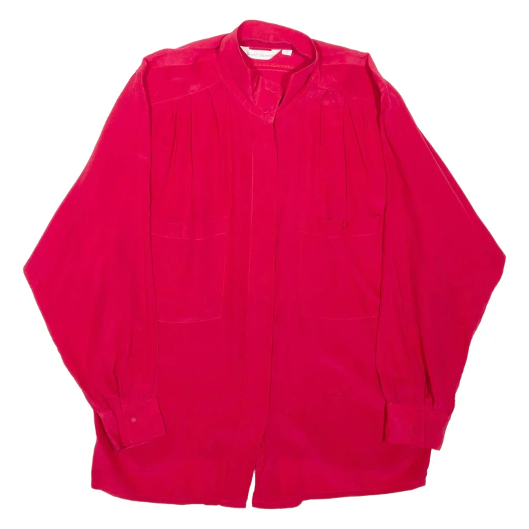 LAST SCENE Womens Shirt Red Collared Long Sleeve M