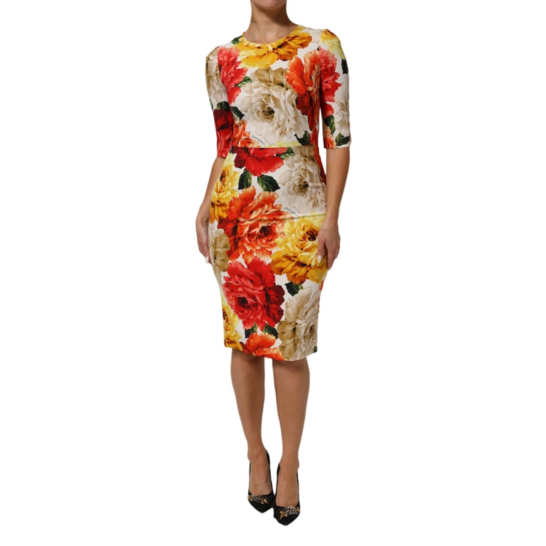 Dolce & Gabbana Multicolor Floral Print Viscose Sheath Dress 03+vi - Women