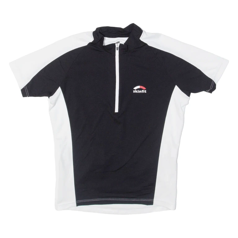 Cycling Mens Jersey Black 1/4 Zip S