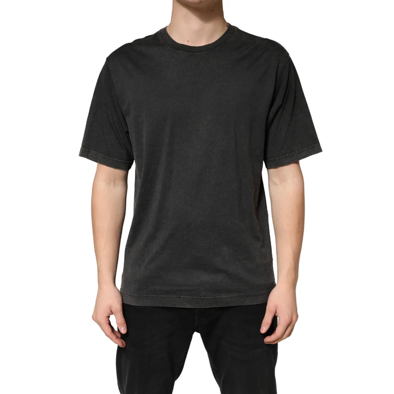 Dolce & Gabbana Black Cotton Crewneck Short Sleeve T-Shirt - Men
