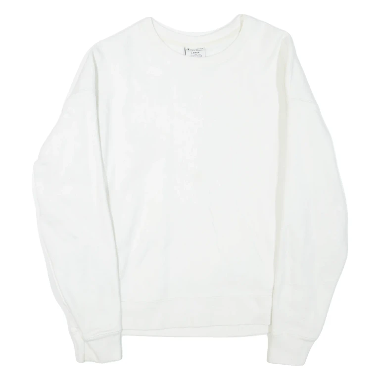 CHAMPION REVERSE WEAVE Womens Sweatshirt White Crew Neck L