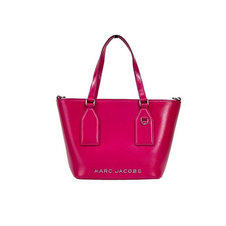 Marc Jacobs Small Saffiano Leather Tote Crossbody Bag Silver - Women