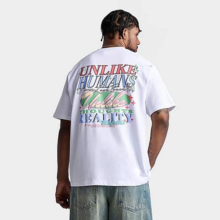 Unlike Humans Men's Reality Graphic T-Shirt in White Size: Small