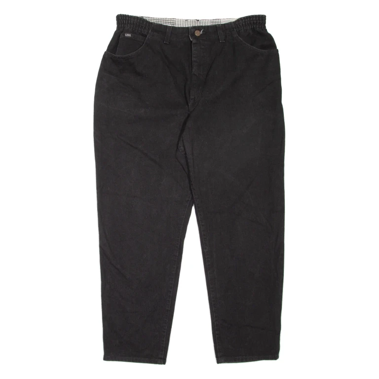 LEE Womens Jeans Black Regular Mom W34 L27