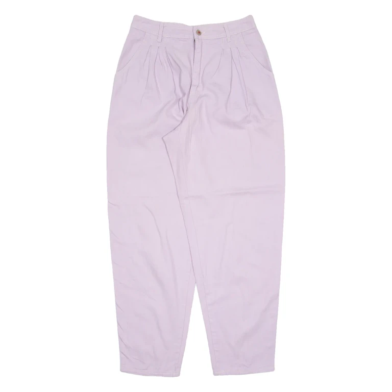 ESPRIT Pleated Chino Womens Trousers Pink Relaxed Tapered W28 L30
