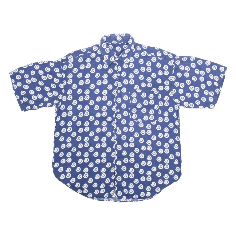 Mens Shirt Blue Crazy Pattern M
