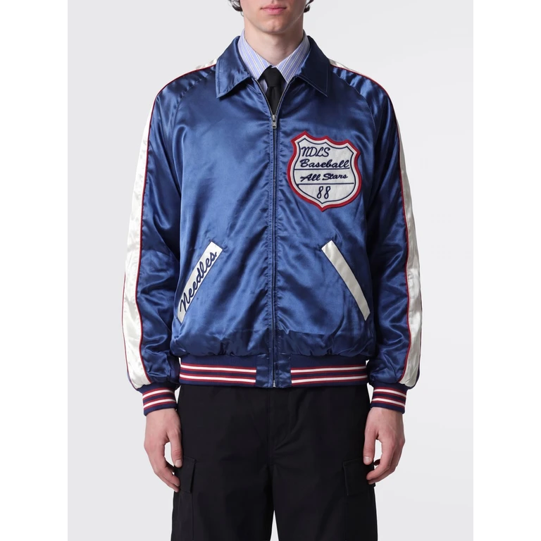 Satin Varsity Bomber Jacket with Embroidered Patches (SX216NA)
