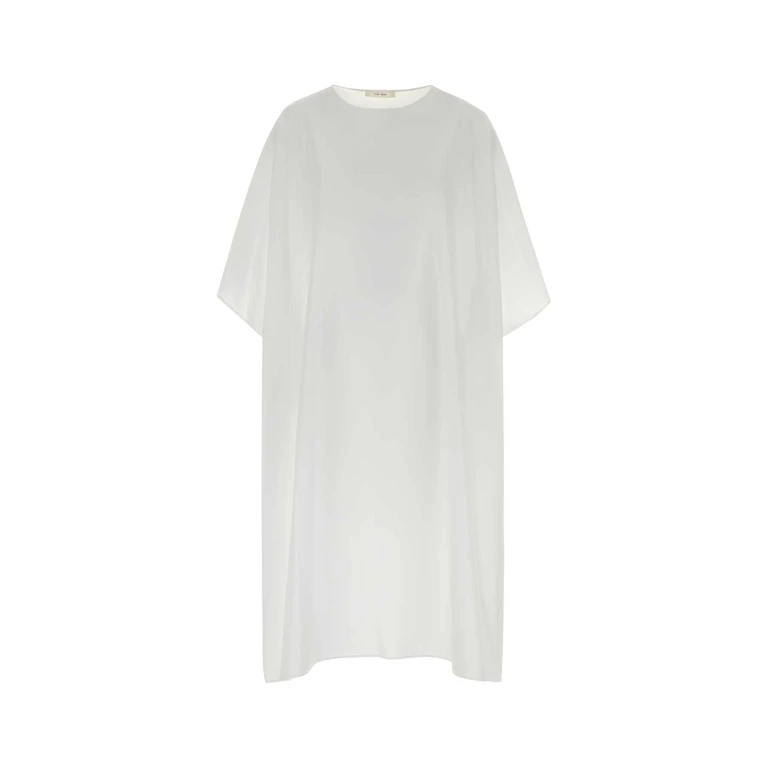 The Row White Poplin Jules Dress Exterior: Cotton Abiti - Women