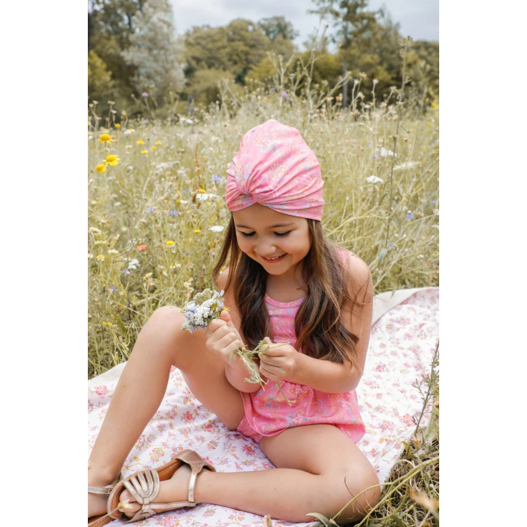 Girls Turban Swim Hat Pink Mallow - 9-12 months