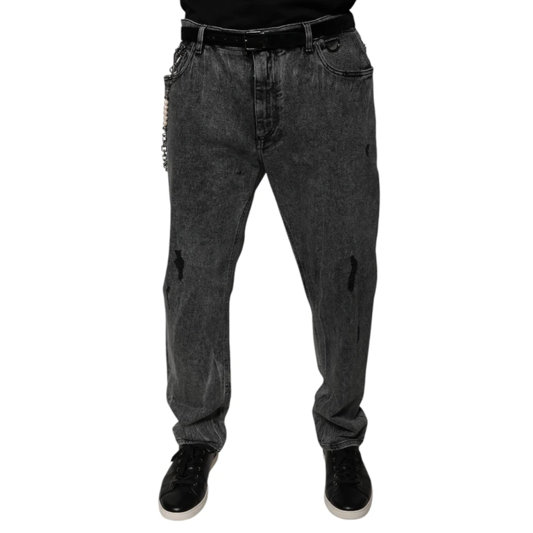 Dolce & Gabbana Dark Gray Cotton Skinny Denim Jeans Elastane Clothing - Men