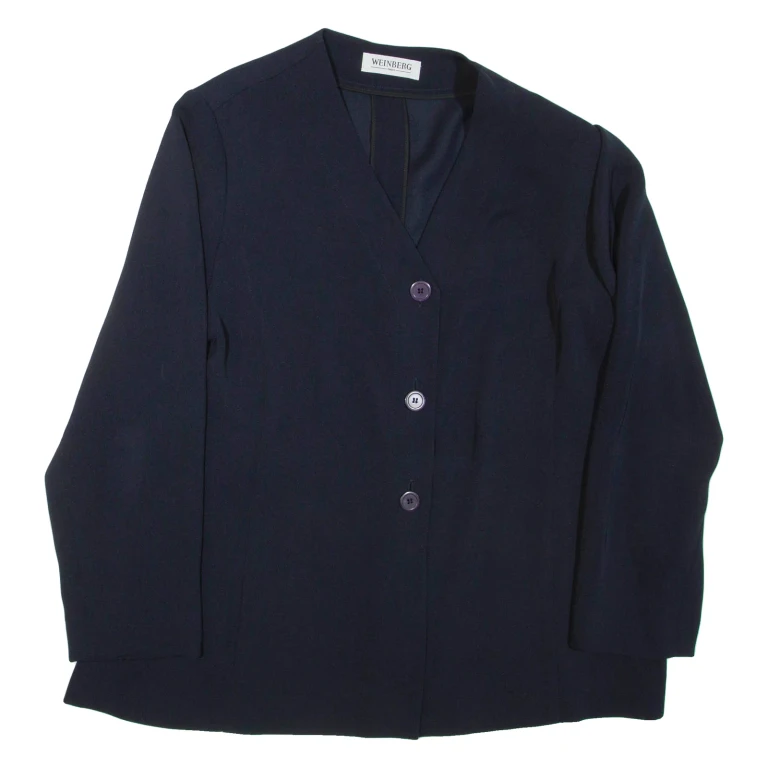 WEINBERG Womens Blouse Blue V-Neck Long Sleeve XL
