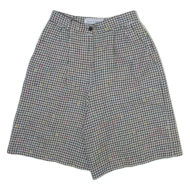 NORTON MCNAUGHTON Womens Casual Shorts White Relaxed Houndstooth XS W25