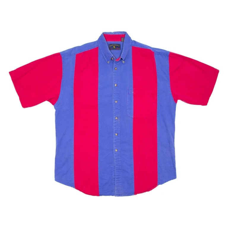 APPAREL WORKSHOP Mens Denim Shirt Pink Striped L