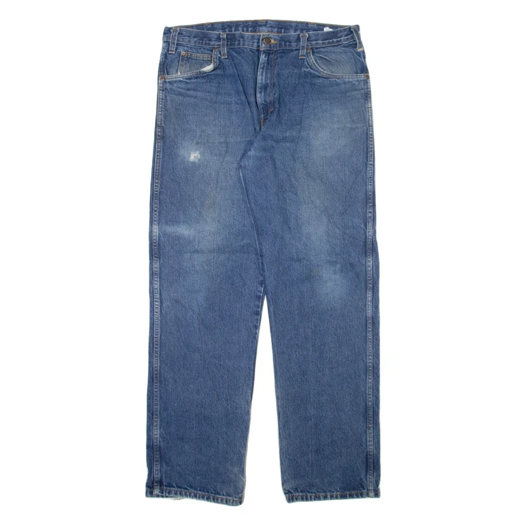 DICKIES Mens Jeans Blue Regular Straight Stone Wash W38 L34
