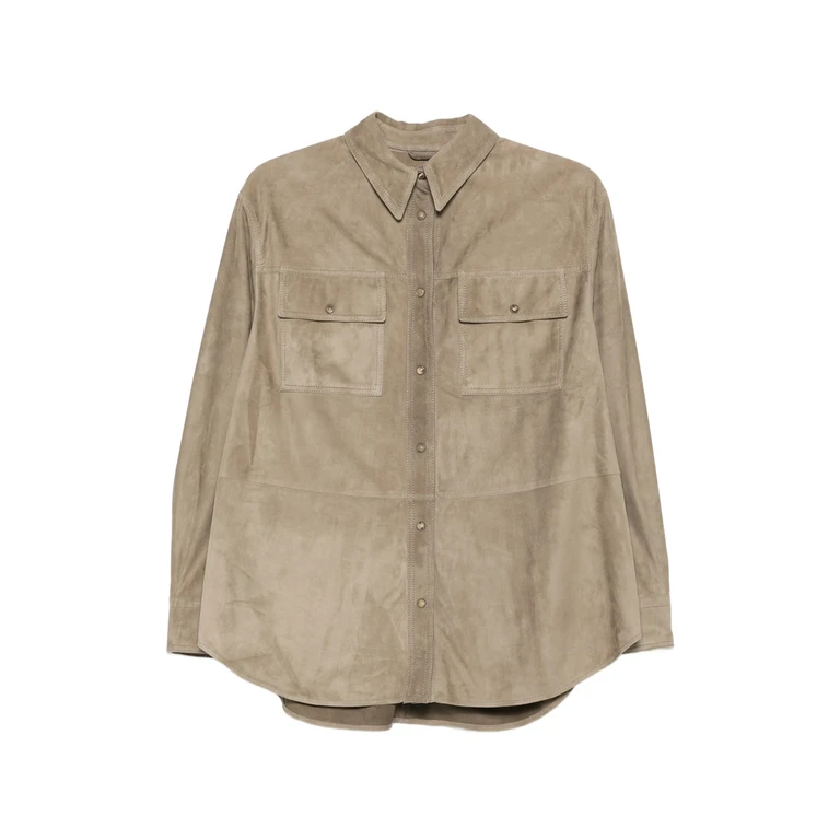 Brunello Cucinelli Pocket Leather Shirt
