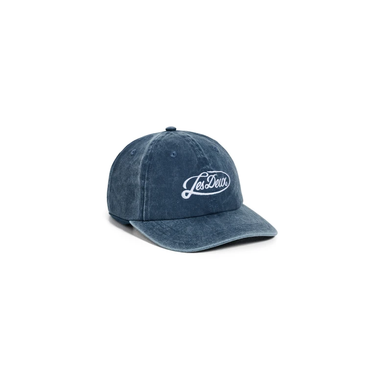Les Deux Logo Dad Cap Dark Denim Blue One Size