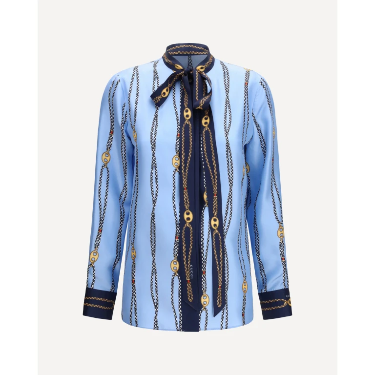 GUCCI Silk printed Shirt Female 42