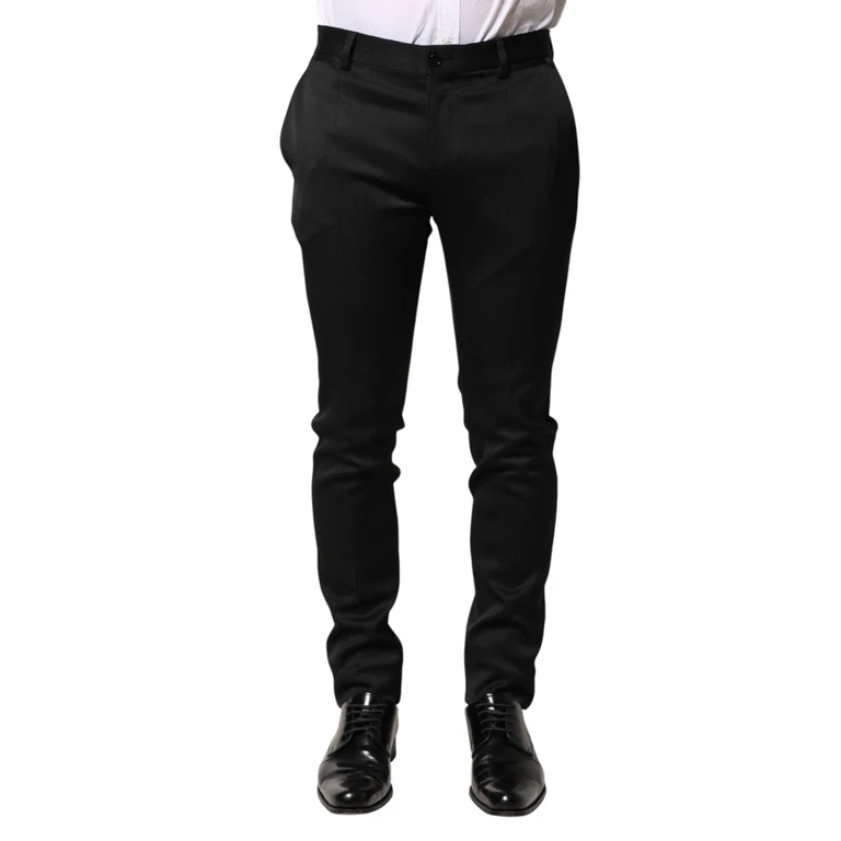Dolce & Gabbana Black Viscose Dress Formal Men Trousers Pants Elastane - Men