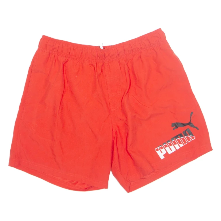 PUMA Mesh Lined Sport Mens Swimming Shorts Red L W32