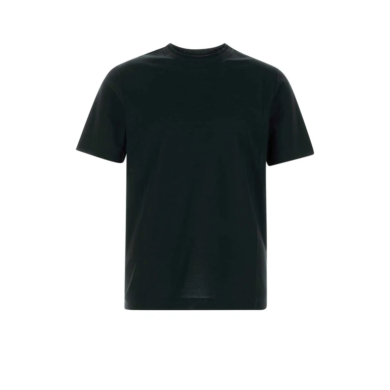 Black Cotton T-Shirt Nero Exterior - Men